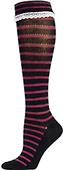 Nouvella Womens Stripe Lace Turned Cuff Knee Socks Nouvella Womens Stripe Lace Turned Cuff Knee Socks