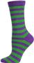 Nouvella Womens Two Color Striped Crew Socks