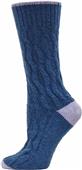 QT Feet Recycled 2 Toned Cable Crew Socks QT Feet Recycled 2 Toned Cable Crew Socks