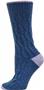 QT Feet Recycled 2 Toned Cable Crew Socks