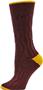 QT Feet Recycled 2 Toned Cable Crew Socks