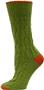 QT Feet Recycled 2 Toned Cable Crew Socks