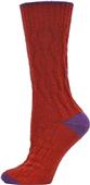 QT Feet Recycled 2 Toned Cable Crew Socks QT Feet Recycled 2 Toned Cable Crew Socks
