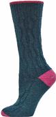 QT Feet Recycled 2 Toned Cable Crew Socks QT Feet Recycled 2 Toned Cable Crew Socks