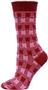 QT Feet Recycled Gingham Check Crew Socks