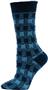 QT Feet Recycled Gingham Check Crew Socks