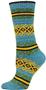 QT Feet Recycled Atlantis Fairisle Crew Socks