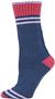 QT Feet Womens Recycled Sporty Stripe Crew Socks