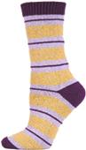 QT Feet Womens Recycled Birdseye Stripe Crew Socks QT Feet Womens Recycled Birdseye Stripe Crew Socks