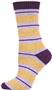 QT Feet Womens Recycled Birdseye Stripe Crew Socks
