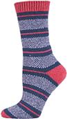 QT Feet Womens Recycled Birdseye Stripe Crew Socks QT Feet Womens Recycled Birdseye Stripe Crew Socks