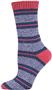 QT Feet Womens Recycled Birdseye Stripe Crew Socks