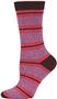 QT Feet Womens Recycled Birdseye Stripe Crew Socks