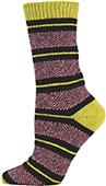 QT Feet Womens Recycled Birdseye Stripe Crew Socks QT Feet Womens Recycled Birdseye Stripe Crew Socks