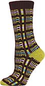 QT Feet Womens Recycled Picnic Plaid Crew Socks