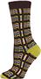 QT Feet Womens Recycled Picnic Plaid Crew Socks