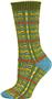 QT Feet Womens Recycled Picnic Plaid Crew Socks