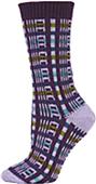 QT Feet Womens Recycled Picnic Plaid Crew Socks