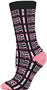 QT Feet Womens Recycled Picnic Plaid Crew Socks