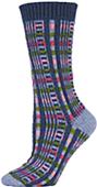 QT Feet Womens Recycled Picnic Plaid Crew Socks