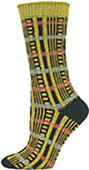 QT Feet Womens Recycled Picnic Plaid Crew Socks