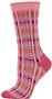 QT Feet Womens Recycled Picnic Plaid Crew Socks