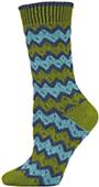 QT Feet Womens Recycled Zuni Fairisle Crew Socks