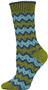 QT Feet Womens Recycled Zuni Fairisle Crew Socks
