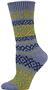 QT Feet Womens Recycled Zuni Fairisle Crew Socks