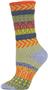 QT Feet Women Recycled Sunrise Fairisle Crew Socks