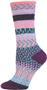 QT Feet Women Recycled Sunrise Fairisle Crew Socks