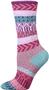 QT Feet Women Recycled Sunrise Fairisle Crew Socks