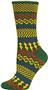 QT Feet Womens Surfs Up Fairisle Crew Socks