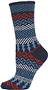 QT Feet Womens Surfs Up Fairisle Crew Socks