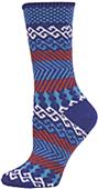 QT Feet Womens Surfs Up Fairisle Crew Socks QT Feet Womens Surfs Up Fairisle Crew Socks