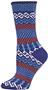 QT Feet Womens Surfs Up Fairisle Crew Socks