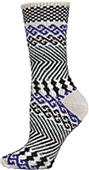 QT Feet Womens Surfs Up Fairisle Crew Socks QT Feet Womens Surfs Up Fairisle Crew Socks