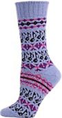 QT Feet Womens Recycled Tune-In Fairisle Crew Sock