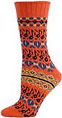 QT Feet Womens Recycled Tune-In Fairisle Crew Sock