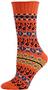 QT Feet Womens Recycled Tune-In Fairisle Crew Sock