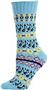 QT Feet Womens Recycled Tune-In Fairisle Crew Sock