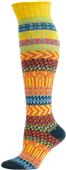 QT Feet Womens Recycled Sunrise Fairisle Knee Sock QT Feet Womens Recycled Sunrise Fairisle Knee Sock