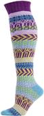 QT Feet Womens Recycled Sunrise Fairisle Knee Sock QT Feet Womens Recycled Sunrise Fairisle Knee Sock