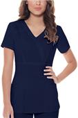 Baby Phat Womens Mock Wrap Scrub Top