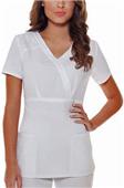 Baby Phat Womens Mock Wrap Scrub Top