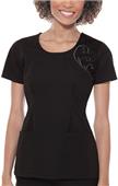 Baby Phat Womens Solid Scoop Neck Scrub Top