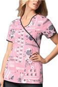 Cherokee Runway Womens Mock Wrap Scrub Top