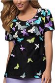 Cherokee Runway Womens Round Neck Scrub Top