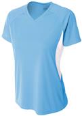 A4 Womens Color Blocked Performance V-Neck T-Shirt A4 Womens Color Blocked Performance V-Neck T-Shirt