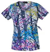 Cherokee Runway Womens Round Neck Scrub Top